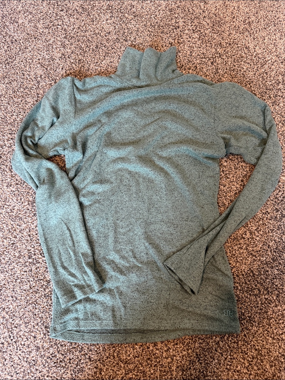 Albion Green Turtleneck Sweater Top - Classic Knit